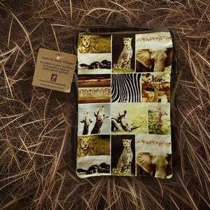 Safari Collage Crossbody Bag Handmade 6x9 Purse Animal Print NWT Boho Travel